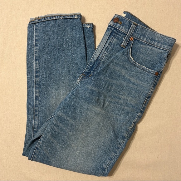 Madewell Straight Leg Blue Jeans - Picture 3 of 6